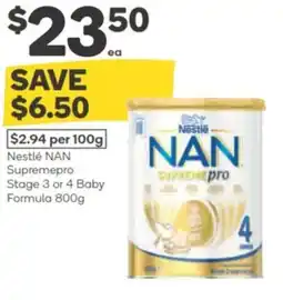Woolworths Nestlé nan supremepro stage 3 or 4 baby formula offer