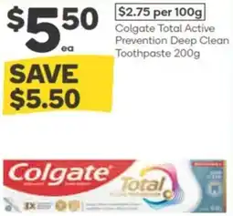 Woolworths Colgate total active prevention deep clean toothpaste offer