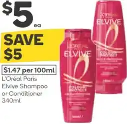 Woolworths L'oréal paris elvive shampoo or conditioner offer