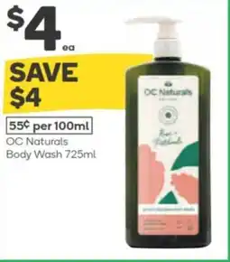 Woolworths Oc naturals body wash offer