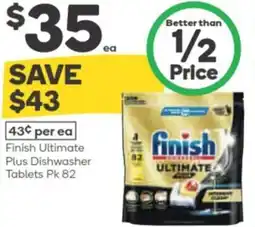 Woolworths Finish ultimate plus dishwasher tablets offer