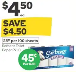 Woolworths Sorbent toilet paper offer