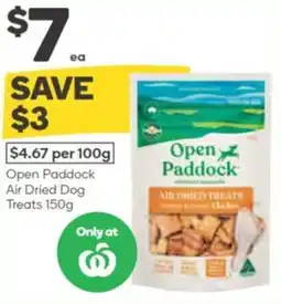 Woolworths Open paddock air dried dog treats offer
