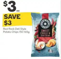 Woolworths Red rock deli style potato chips offer