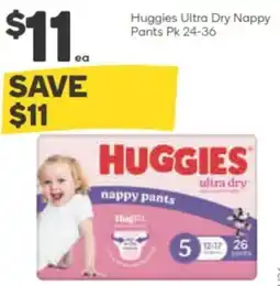 Woolworths Huggies ultra dry nappy pants offer