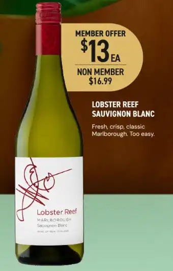 Dan Murphy's Lobster reef sauvignon blanc offer