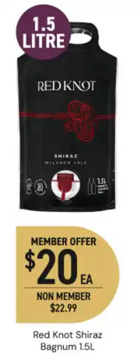 Dan Murphy's Red knot shiraz bagnum offer