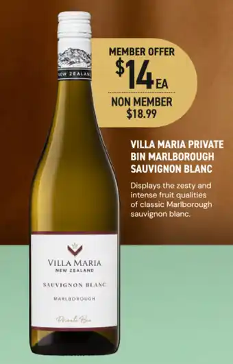Dan Murphy's Villa maria private bin marlborough sauvignon blanc offer