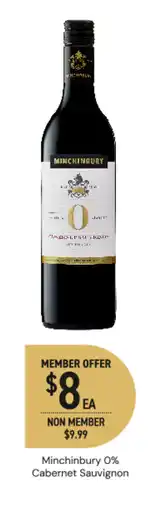 Dan Murphy's Minchinbury 0% cabernet sauvignon offer