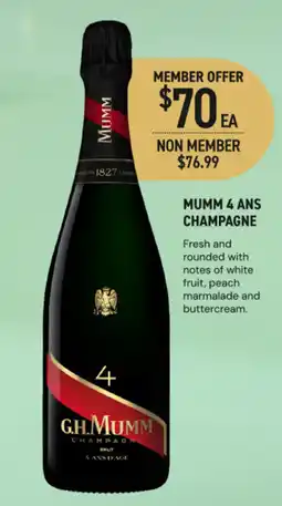 Dan Murphy's Mumm 4 ans champagne offer