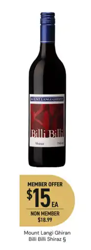 Dan Murphy's Mount langi ghiran billi billi shiraz offer
