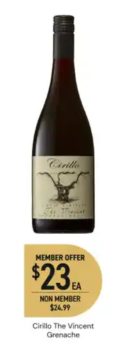 Dan Murphy's Cirillo the vincent grenache offer