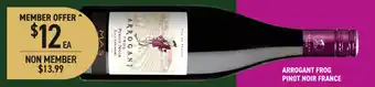 Dan Murphy's Arrogant frog pinot noir france offer