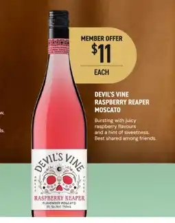 Dan Murphy's Devil's vine raspberry reaper moscato offer