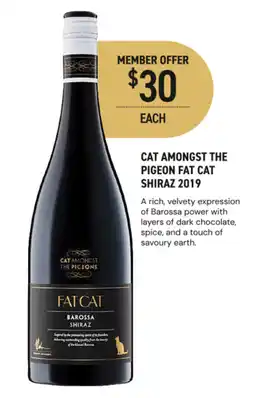 Dan Murphy's Cat amongst the pigeon fat cat shiraz 2019 offer