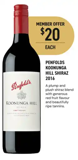 Dan Murphy's Penfolds koonunga hill shiraz 2016 offer
