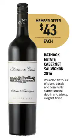 Dan Murphy's Katnook estate cabernet sauvignon 2016 offer