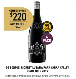 Dan Murphy's De bortoli riorret lusatia park yarra valley pinot noir 2019 offer