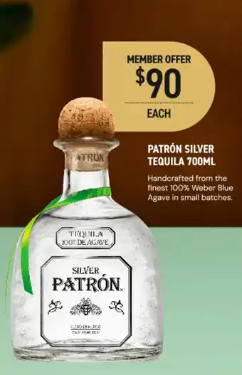 Dan Murphy's PATRÓN SILVER TEQUILA offer