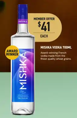 Dan Murphy's Mishka vodka offer