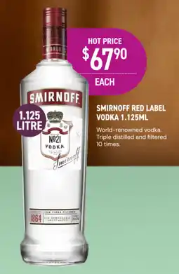Dan Murphy's Smirnoff red label vodka offer