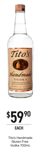 Dan Murphy's Tito's handmade gluten free vodka offer