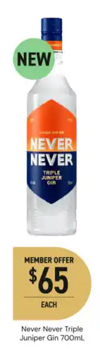 Dan Murphy's Never never triple juniper gin offer