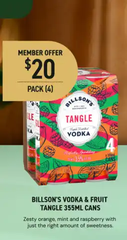 Dan Murphy's Billson's vodka & fruit tangle cans offer