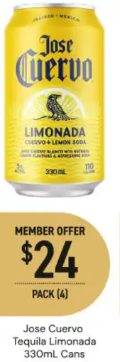 Dan Murphy's Jose cuervo tequila limonada cans offer