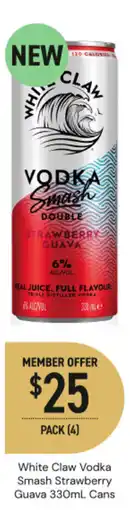 Dan Murphy's White claw vodka smash strawberry guava cans offer