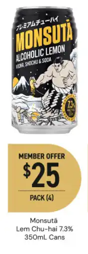 Dan Murphy's Monsutä lem chu-hai 7.3% cans offer