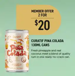 Dan Murphy's Curatif pina colada cans offer