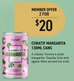 Dan Murphy's Curatif margarita cans offer