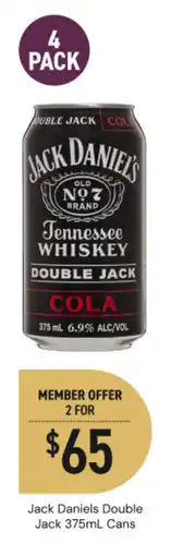 Dan Murphy's Jack daniels double jack cans offer