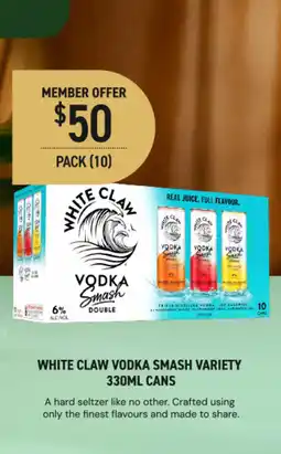 Dan Murphy's White claw vodka smash variety offer