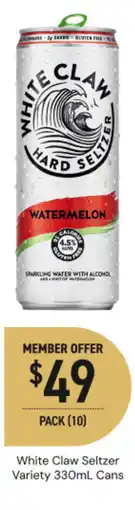 Dan Murphy's White claw seltzer variety cans offer