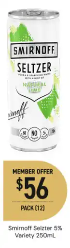 Dan Murphy's Smirnoff selzter 5% variety offer