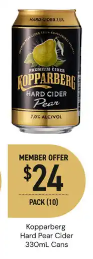 Dan Murphy's Kopparberg hard pear cider cans offer