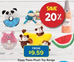 PetO Zippy Paws Plush Toy Range offer