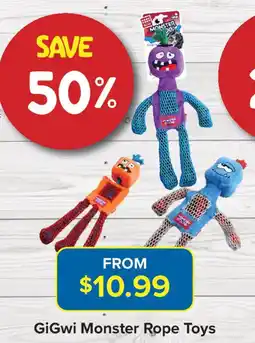 PetO GiGwi Monster Rope Toys offer