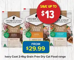 PetO Ivory Coat Grain Free Dry Cat Food range offer