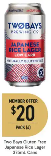 Dan Murphy's Two Bays Gluten Free Japanese Rice Lager Cans offer