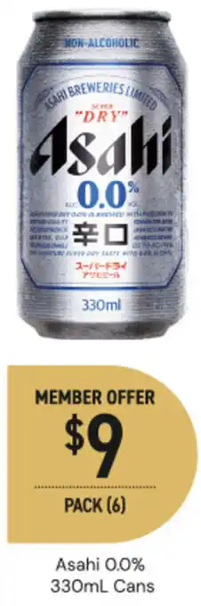 Dan Murphy's Asahi 0.0% Cans offer