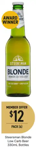 Dan Murphy's Steersman Blonde Low Carb Beer Bottles offer