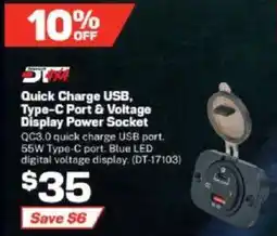 Repco Quick Charge USB, Type-C Port & Voltage Display Power Socket offer