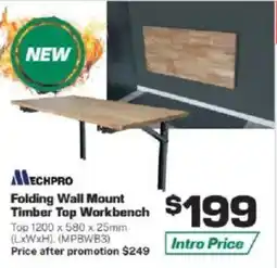Repco Folding Wall Mount Timber Top Workbench offer