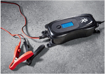 Car battery charger with display