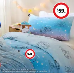 Coles Paw patrol x calm glow in the dark fleece blanket offer