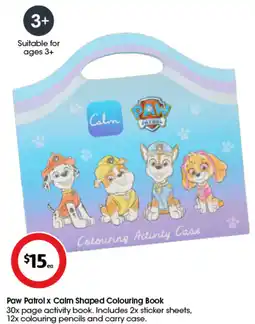 Coles Paw patrol x calm shaped colouring book offer