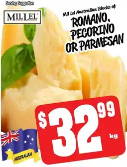 Farmer Jack's Romano, pecorino or parmesan offer